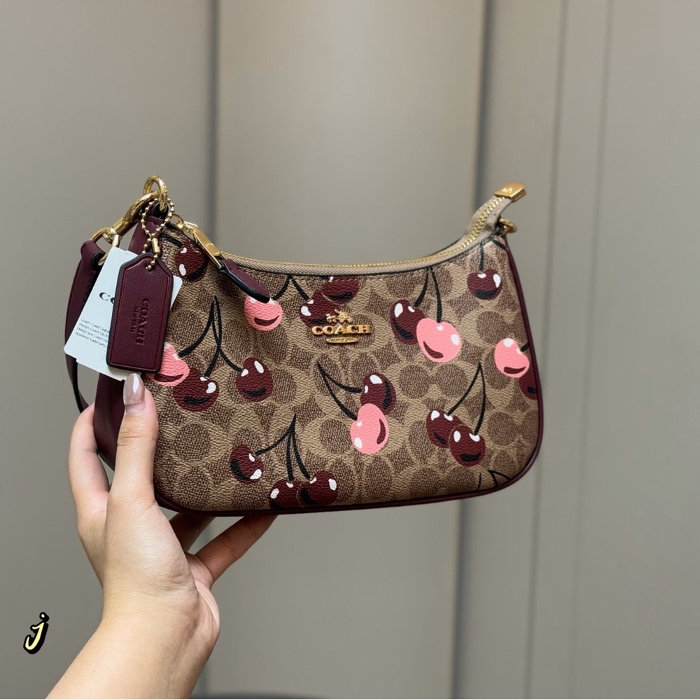 Coach Teri Shoulder Bag with Cherry Print - Picture 3 of 9